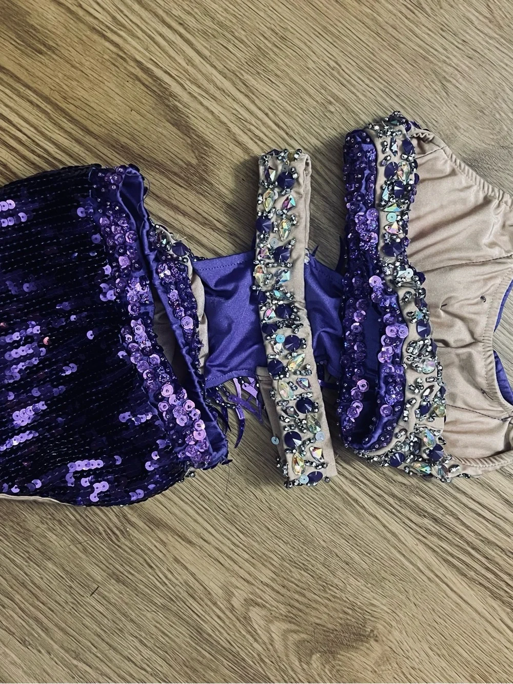 Kids Purple Sequin Dance Costume - 8-9 year old